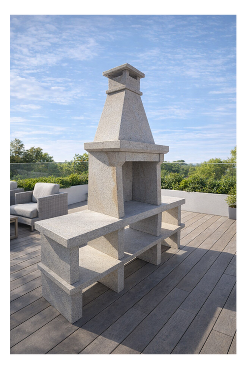 Barbecue en granit avec modules bilatéraux