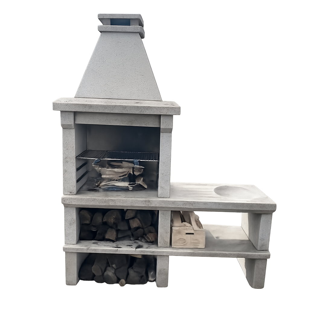 Barbecue en granit avec module latéral